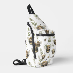 Cute Watercolor Bumblebee Design   Soft Pastel Bee Sling Bag
