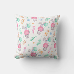 Cute Watercolor Bunnies Cushion