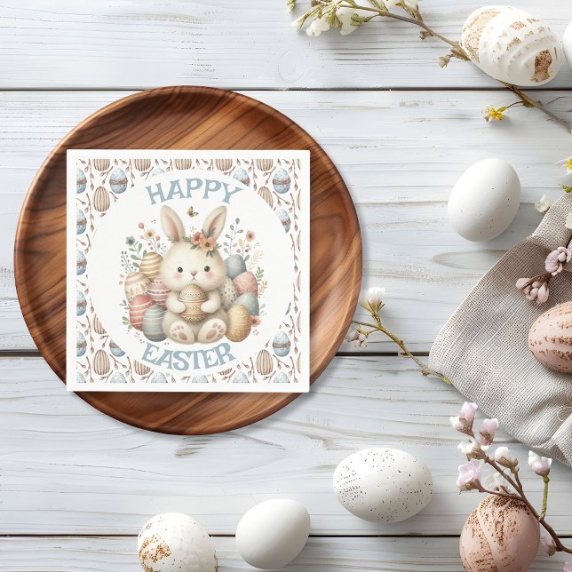 Cute watercolor Bunny Easter  Napkin (Cute watercolor Bunny Easter Napkin)