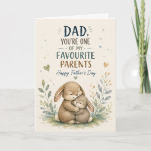 Cute Watercolor Bunny Father's Day Card