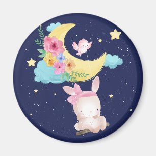 Cute Watercolor Bunny  Magnet