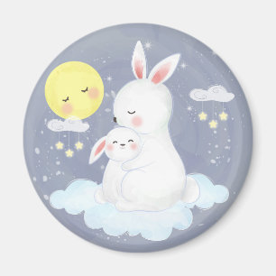 Cute Watercolor Bunny Magnet