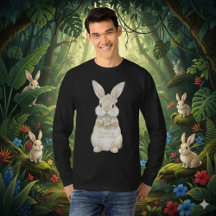 Cute Watercolor Bunny Merry Christmas T-Shirt