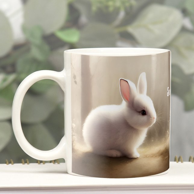 Cute Watercolor Bunny Personalised Coffee Mug (Cute Watercolor Bunny Personalized Coffee Mug)