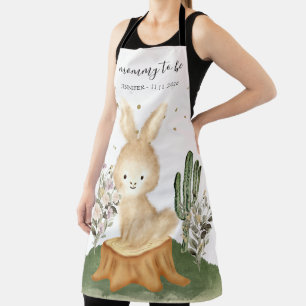 Cute Watercolor bunny rabbit Mommy To Be Apron