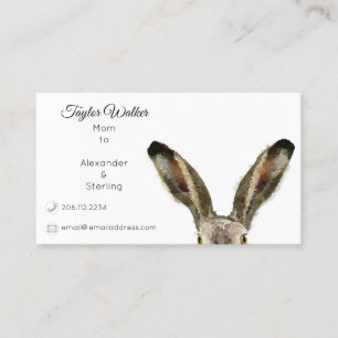 Cute Watercolor Bunny Rabbit Mummy Card