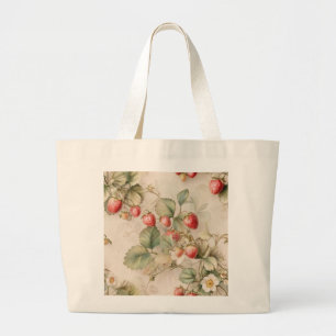 Cute Watercolor Bunny with Strawberries Tote Bag