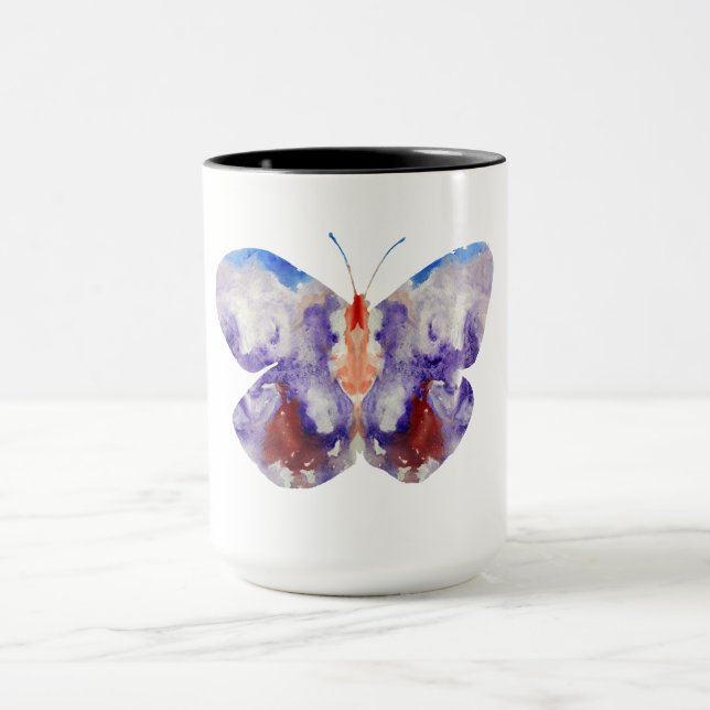 Cute  Watercolor Butterfly Art Mug (Center)