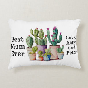 Cute watercolor cacti cactus succulents in pots  decorative cushion