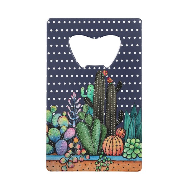 Cute Watercolor Cactus Garden In Pot (Front)