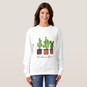 Cute Watercolor Cactus In Pots Sweatshirt