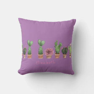 Cute Watercolor Cactus- Personalised Cushion