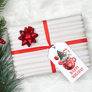 Cute Watercolor Candy Gnome Gift Tags