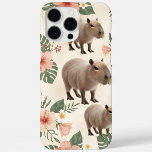 Cute Watercolor Capybara Seamless Pattern iPhone 16 Pro Max Case