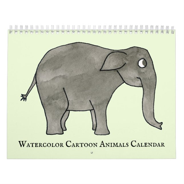 Cute Watercolor Cartoon Animals 2022 Calendar (Cover)