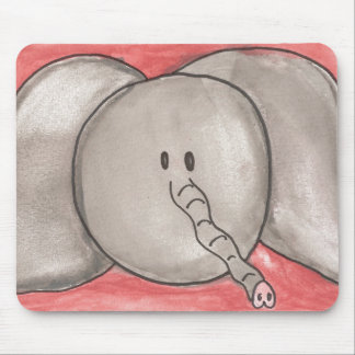 Cute Watercolor Cartoon Elephant Mousepad