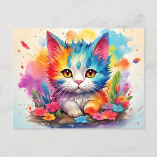 Cute Watercolor Cat # 9 Postcard