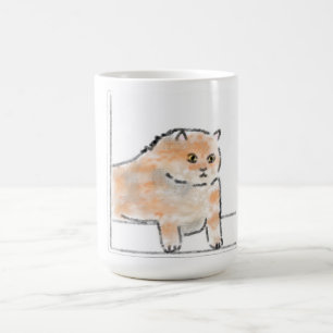 Cute Watercolor Cat Illustration Coffee Mug