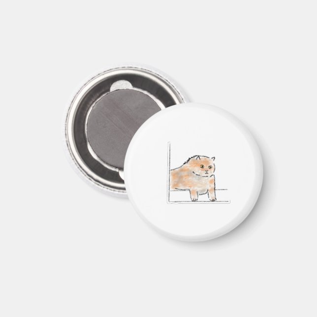 Cute Watercolor Cat Illustration Magnet (Front/Back)