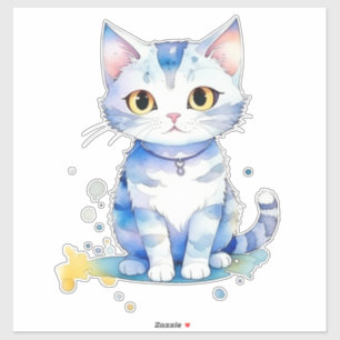Cute watercolor cat (kitten) design