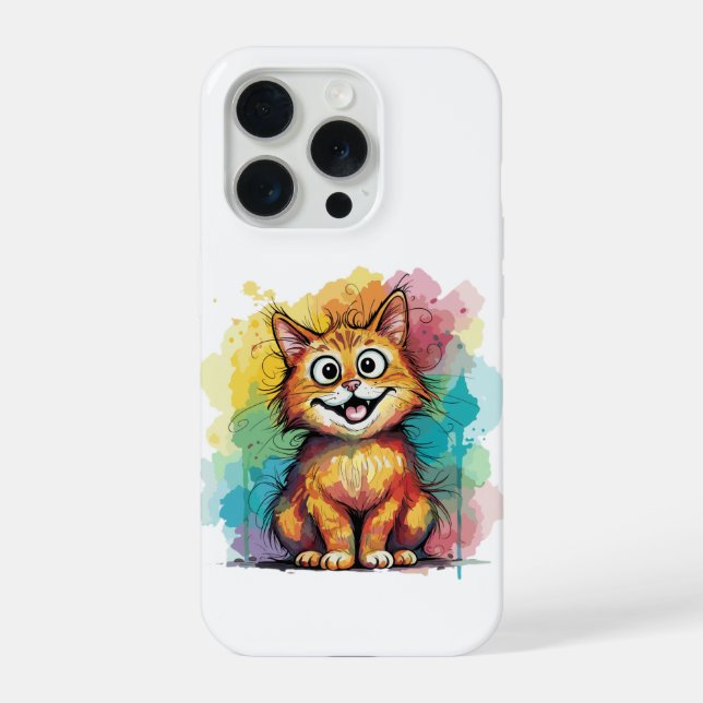 Cute Watercolor Cat Phone Case (Back)