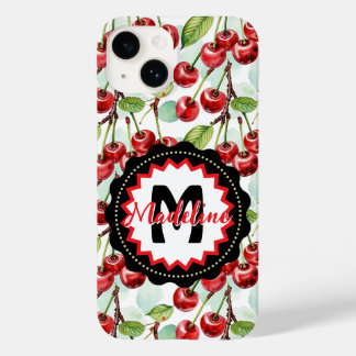 Cute Watercolor Cherry Pattern Personalised Case-Mate iPhone 14 Case