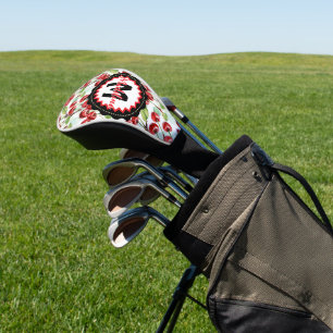 Cute Watercolor Cherry Pattern Personalised Golf Head Cover