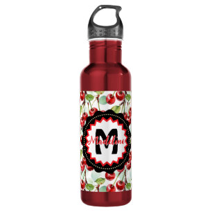 Cute Watercolor Cherry Pattern Personalized 710 Ml Water Bottle