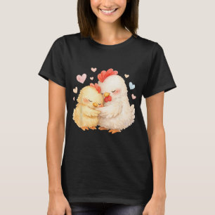 Cute Watercolor Chicken Gently Hugging _1 T-Shirt