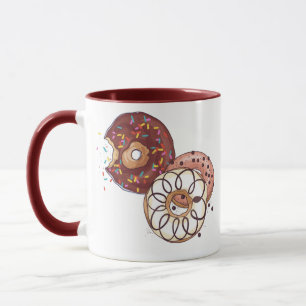Cute Watercolor Chocolate Glazed Sprinkles Doughnu Mug