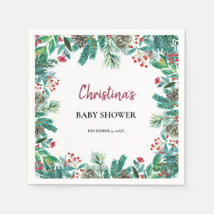 Cute Watercolor Christmas Baby Shower Napkin