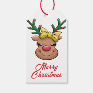 Cute Watercolor Christmas Deer Gift Tags