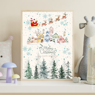 Cute Watercolor Christmas Nursery Decor