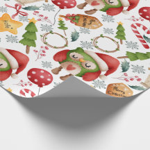 Cute Watercolor Christmas Owls