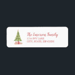 Cute Watercolor Christmas Tree Return Address<br><div class="desc">Cute Watercolor Christmas Tree Return Address label. This design features a cute watercolor Christmas tree and presents. Personalise the family name and address.</div>