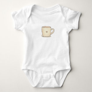 Cute Watercolor Coffee Cup With A Heart Baby Bodysuit