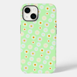 Cute watercolor colourful Daisy Pattern Green Case-Mate iPhone 14 Case