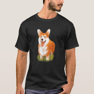Cute Watercolor Corgi Dog  Men Women Boys Girls T-Shirt
