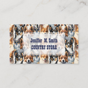 Cute Watercolor Corgi Dog Pattern                  Business Card