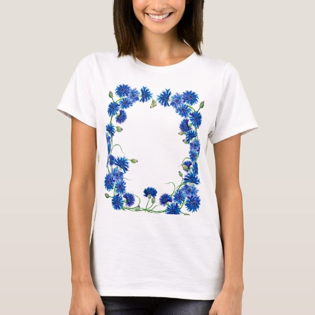 Cute watercolor cornflowers T-Shirt (Front)