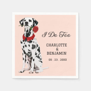 Cute Watercolor Dalmatian Dog Wedding   Napkin