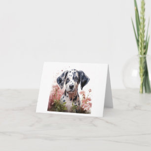 Cute Watercolor Dalmation Puppy Dog BLANK  Card