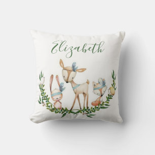 Cute watercolor deer baby  cushion