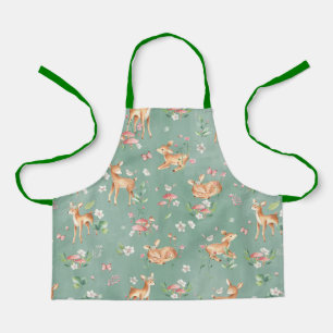 Cute Watercolor Deer Pattern Apron