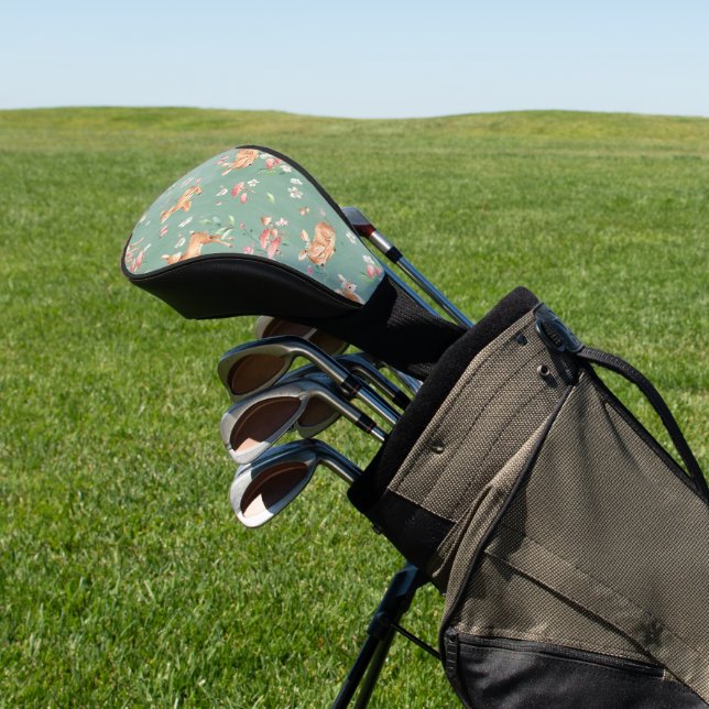 Cute Watercolor Deer Pattern Golf Head Cover (In Situ)