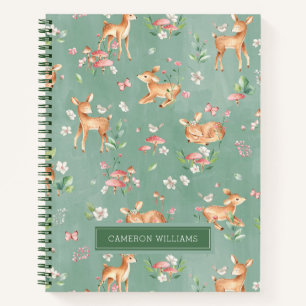 Cute Watercolor Deer Pattern Notebook
