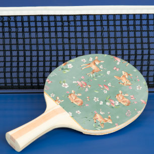 Cute Watercolor Deer Pattern Ping Pong Paddle
