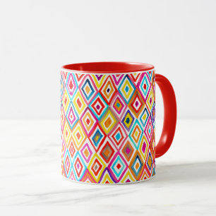 Cute watercolor diamonds pattern mug