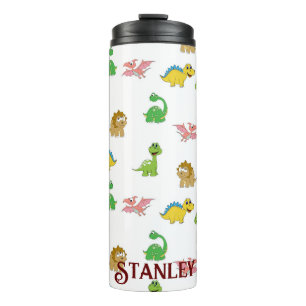 Cute Watercolor Dinosaur Animal Pattern Thermal Tumbler