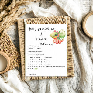 Cute Watercolor Dinosaur Baby Predictions Game